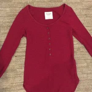 Abercrombie & Fitch red long-sleeve shirt